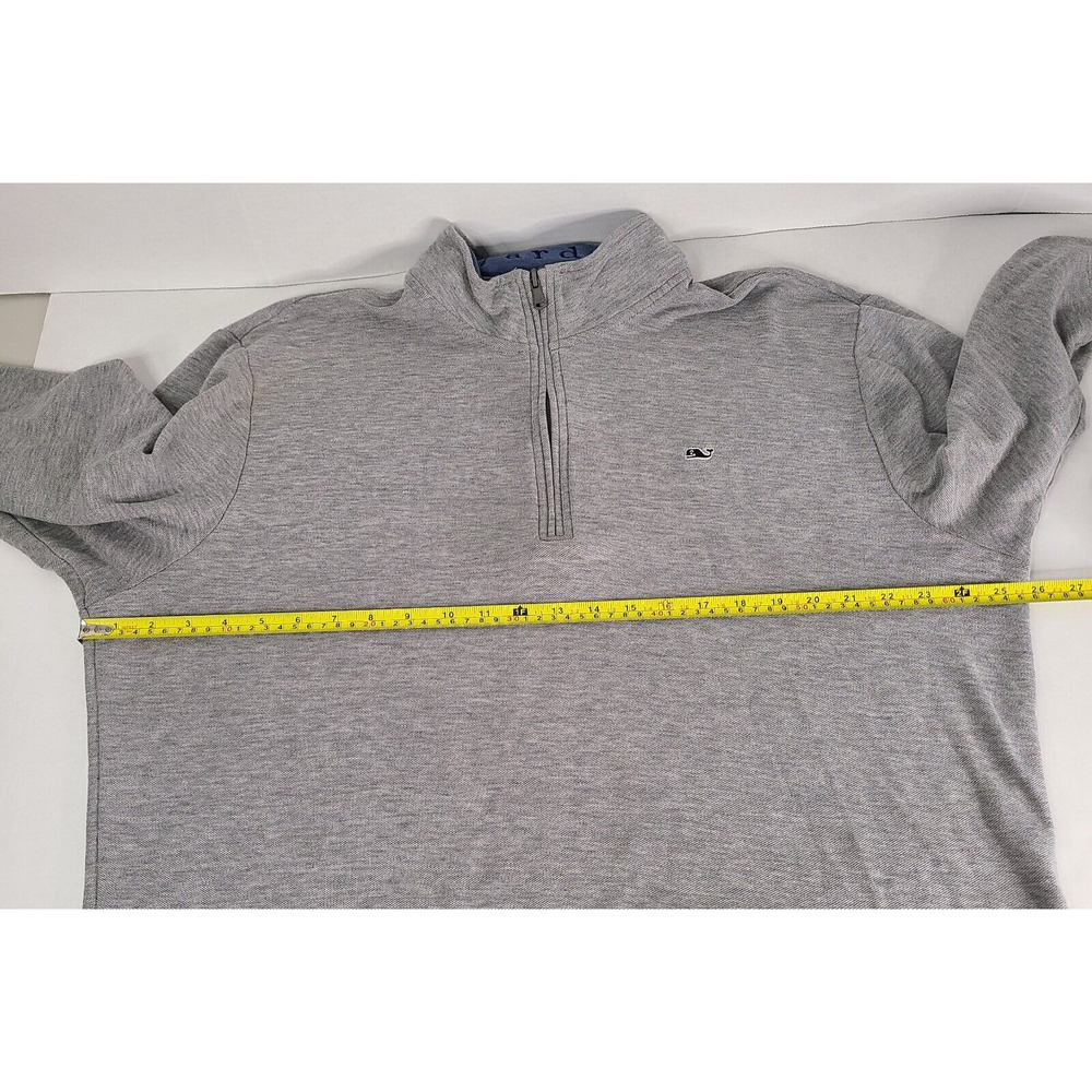 Vineyard Vines Men 1/4 Zip Pullover Sweater Gray XL Pima Cotton Golf Nautical - Picture 8 of 9